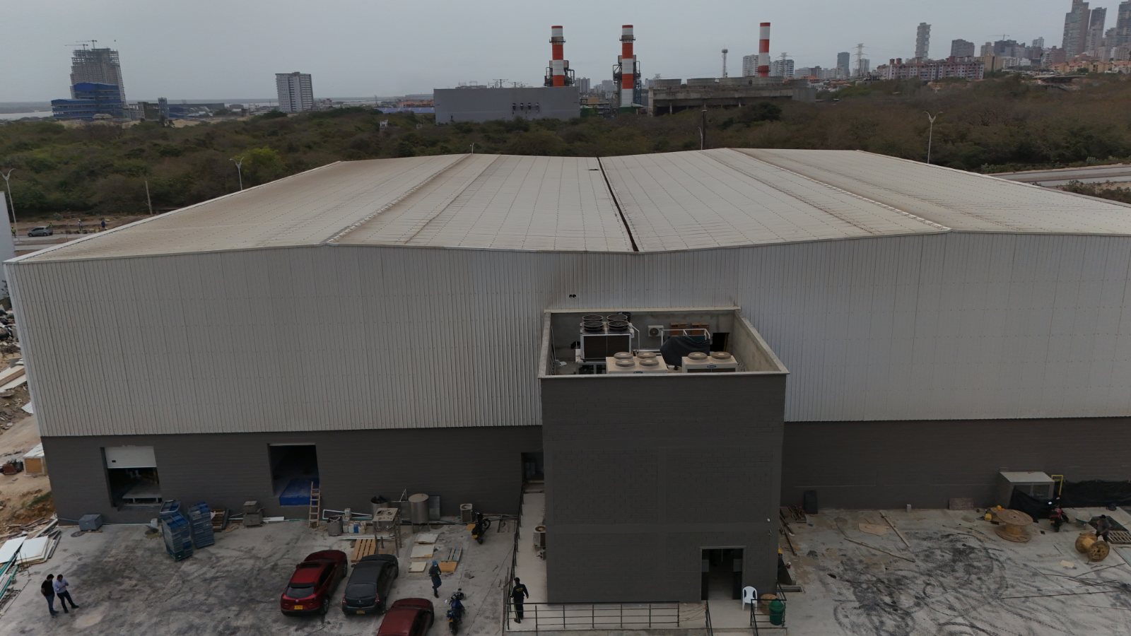 Vista aérea de una bodega terminada de Bodegas Centurión